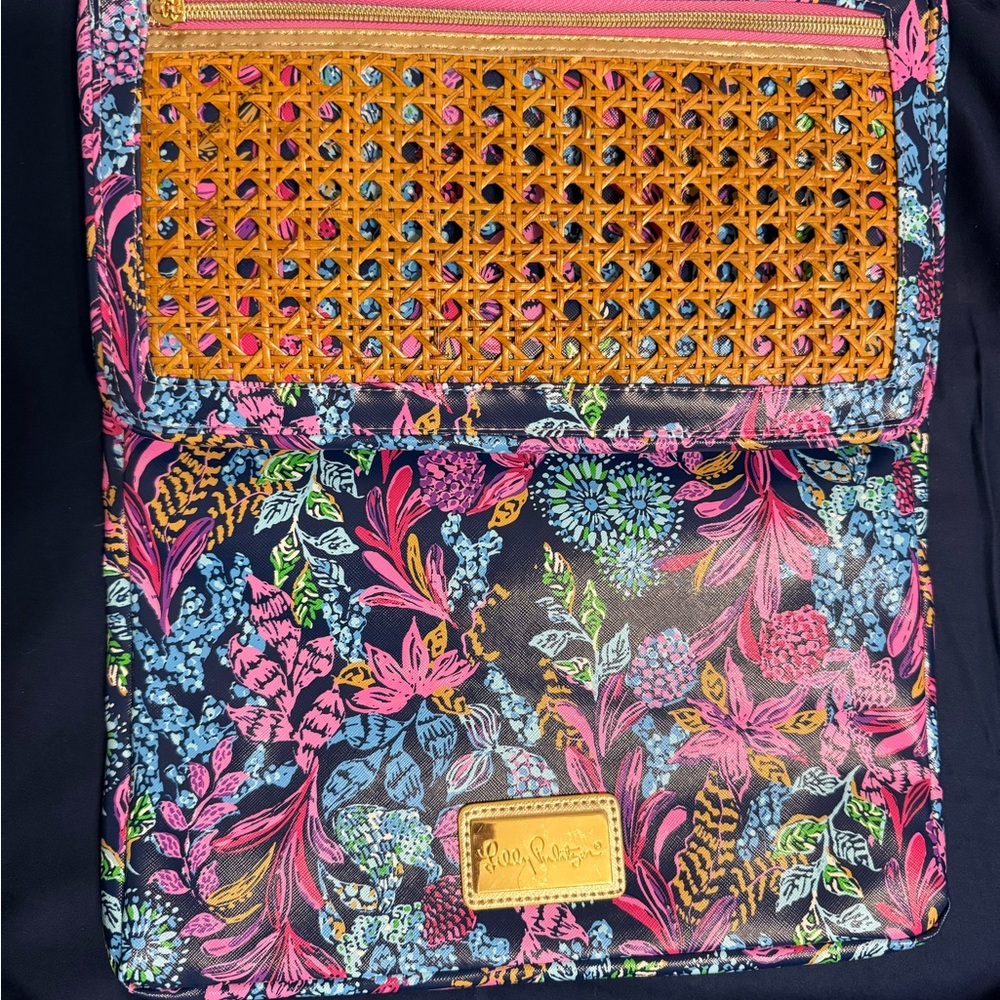 Lilly Pulitzer Navy Calypso Coast Laptop Sleeve - LIKE NEW